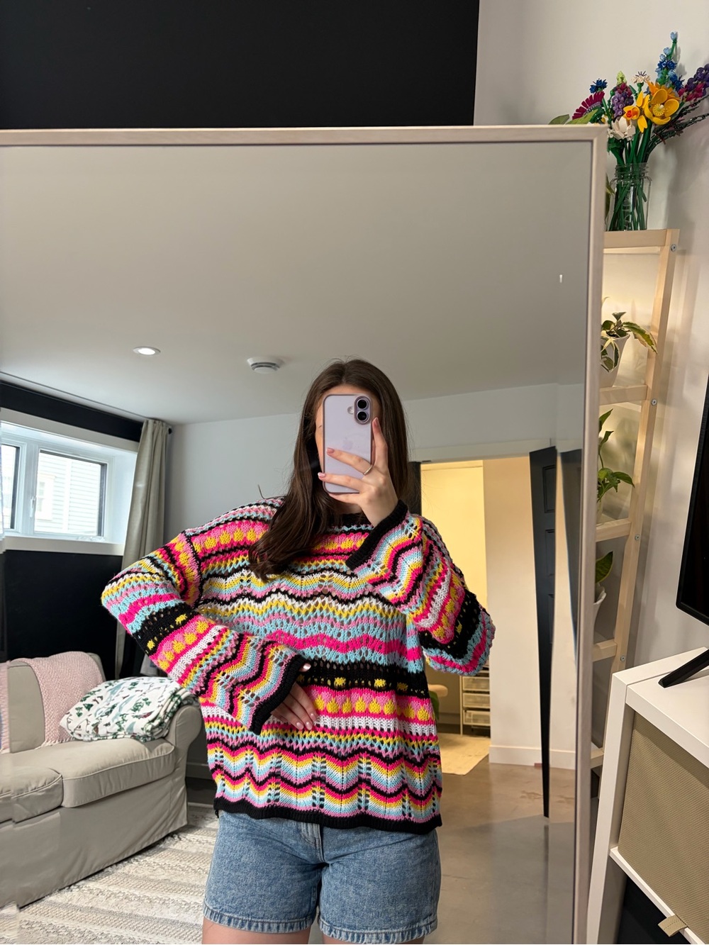 Colorful Zigzag Knit Sweater - Multicolor